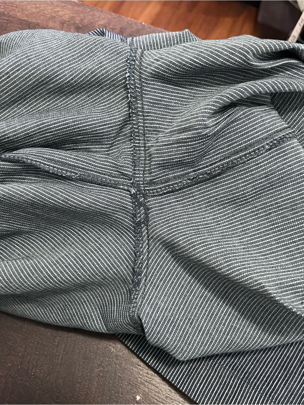 ee:some Los Angeles Washed Pinstripe Tie Waist Wide Leg Pants Small NWT - Picture 11 of 12